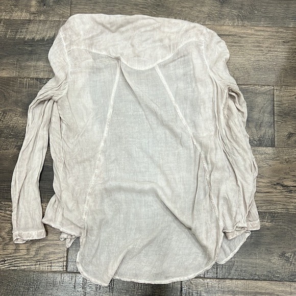 Cloth & Stone Dusty Beige / Mauve Button long Sleeve shirt - Picture 6 of 8